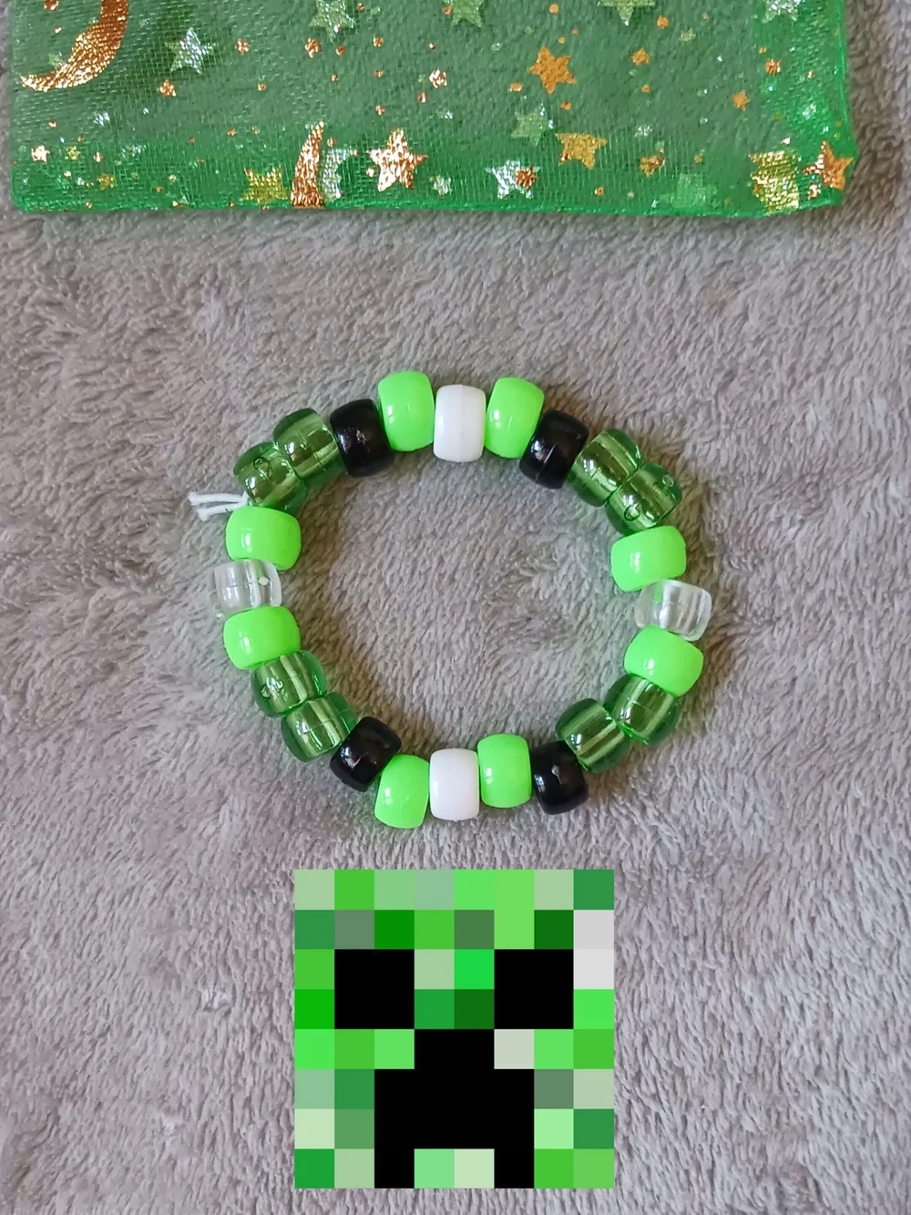 Minecraft Creeper Kandi Bracelet